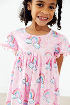 Sparkling Rainbows Pom Pom Dress by Mila & Rose ®