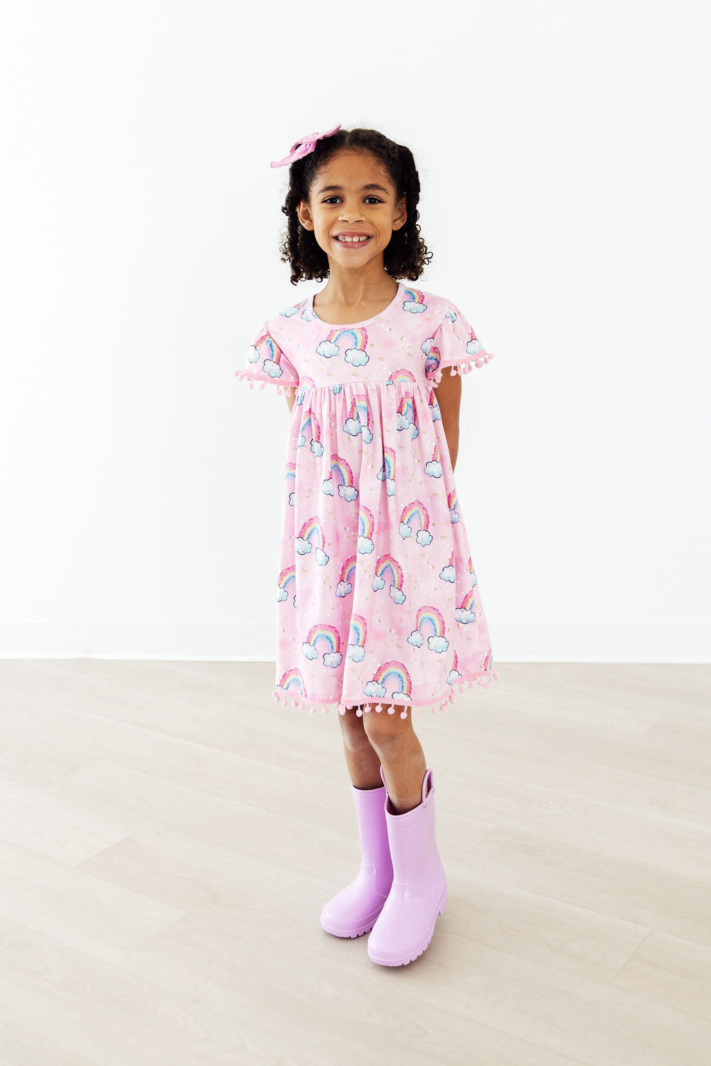 Sparkling Rainbows Pom Pom Dress by Mila & Rose ®