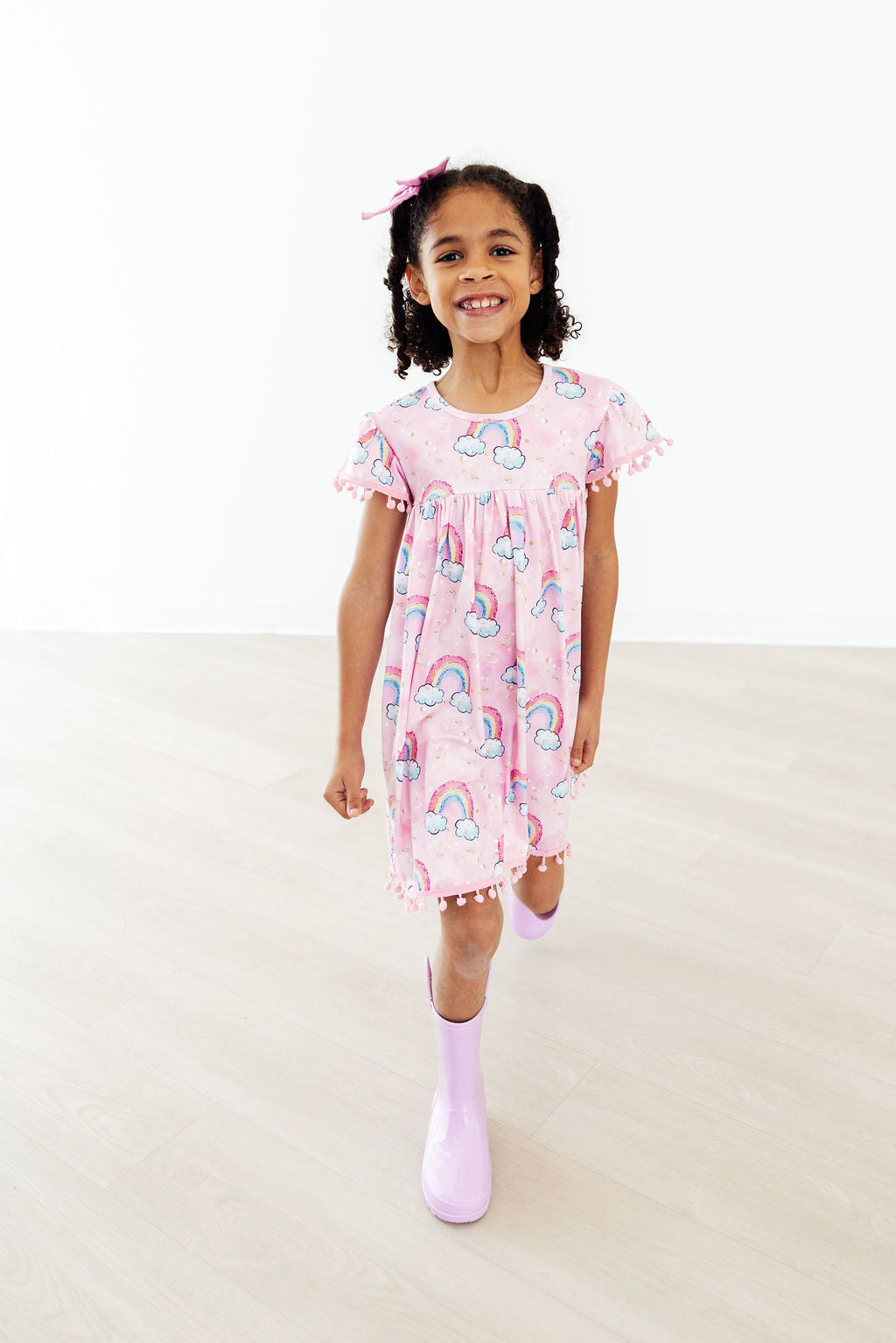 Sparkling Rainbows Pom Pom Dress by Mila & Rose ®