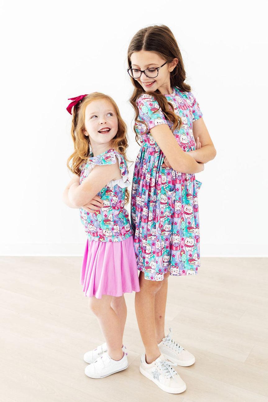 Time to Purr-ty S/S Pocket Twirl Dress by Mila & Rose ®