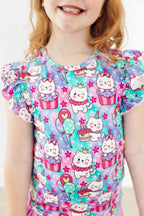 Time To Purr-ty S/S Ruffle Tee by Mila & Rose ®
