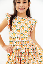Orange Orchard Flutter Sleeve Twirl Dress by Mila & Rose ®