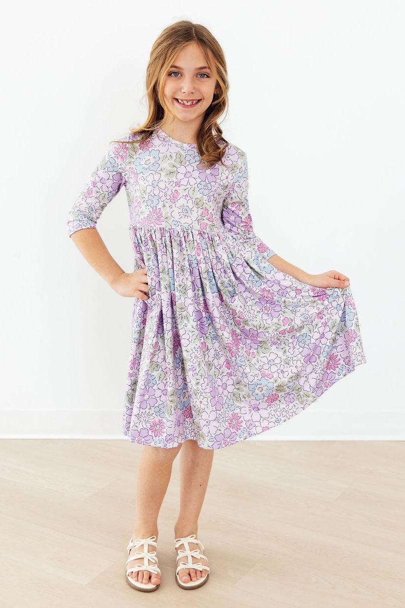 Spring Gardens 3/4 Sleeve Pocket Twirl Dress by Mila & Rose ®