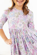 Spring Gardens 3/4 Sleeve Pocket Twirl Dress by Mila & Rose ®