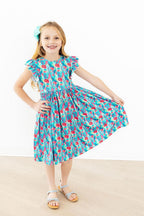 Lovely Llamas Flutter Sleeve Twirl Dress by Mila & Rose ®