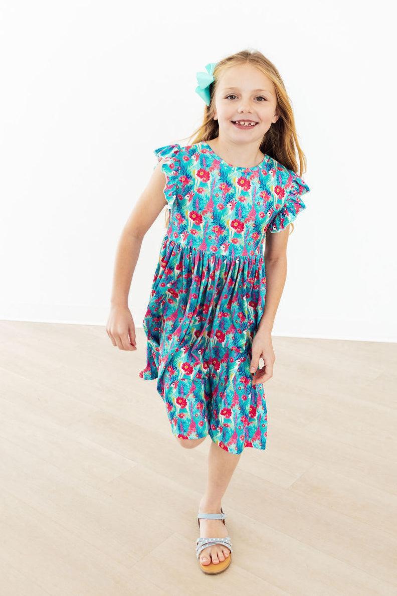Lovely Llamas Flutter Sleeve Twirl Dress by Mila & Rose ®