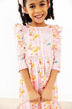 Daisy Ducklings 3/4 Sleeve Ruffle Twirl Dress by Mila & Rose ®