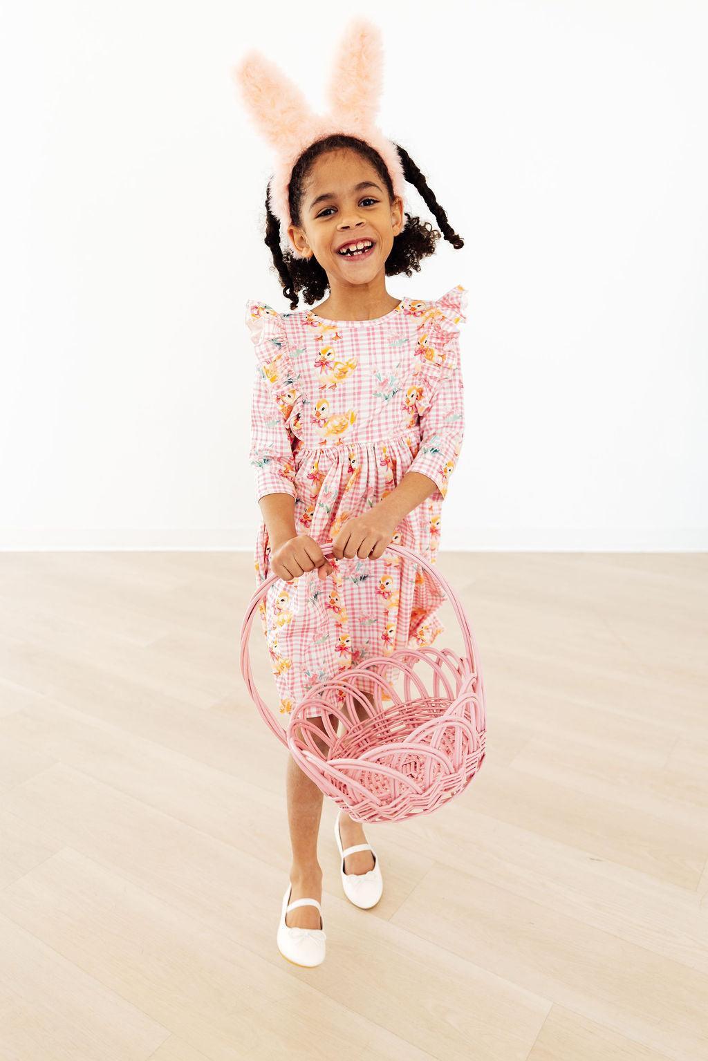 Daisy Ducklings 3/4 Sleeve Ruffle Twirl Dress by Mila & Rose ®