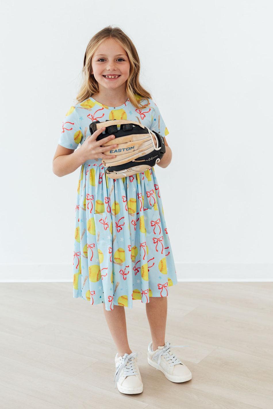 Softball Sweetie S/S Pocket Twirl Dress by Mila & Rose ®