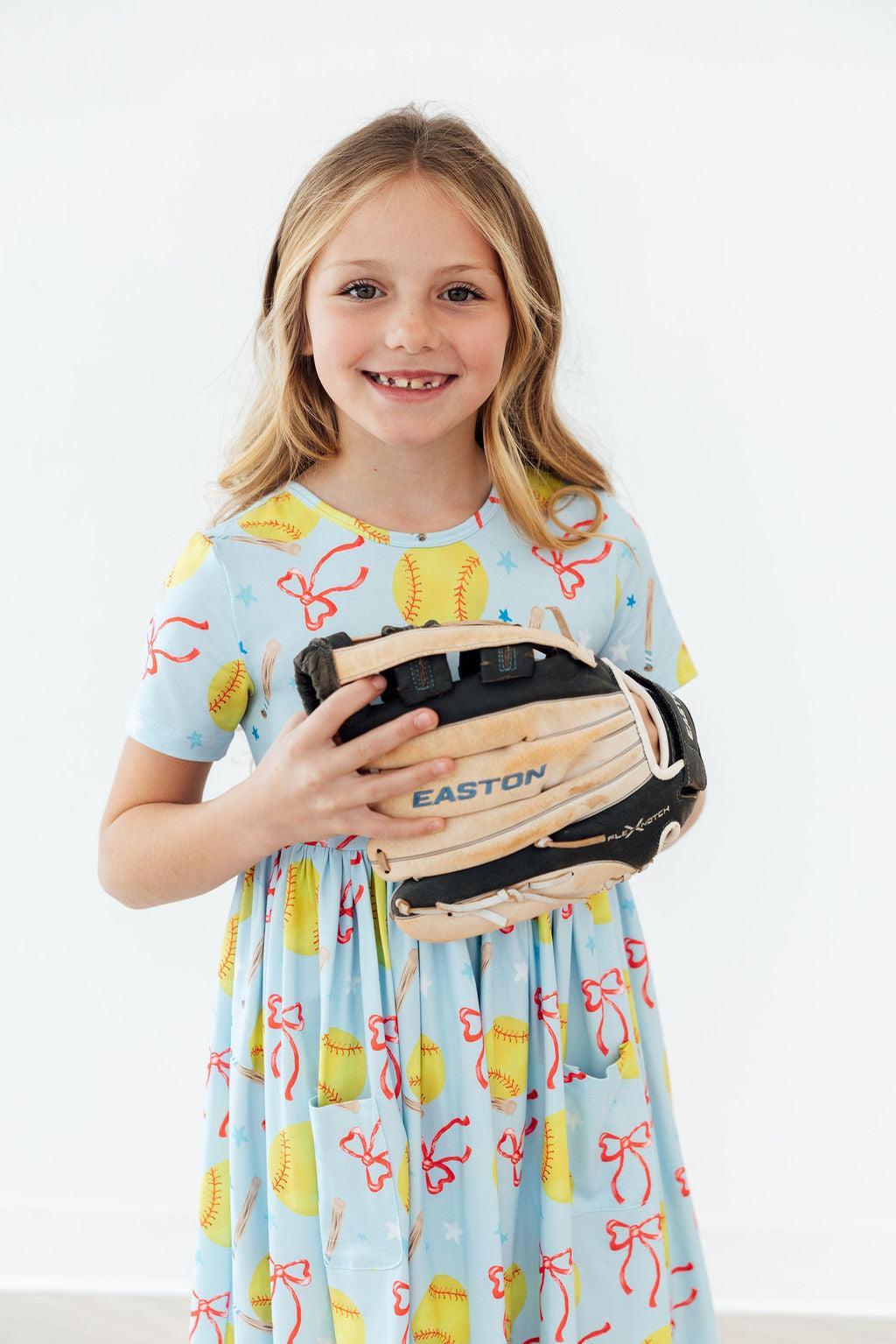 Softball Sweetie S/S Pocket Twirl Dress by Mila & Rose ®