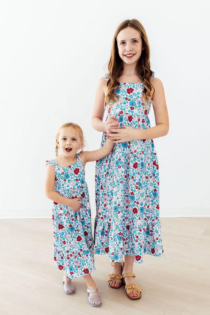 Patriotic Petals Ruffle Maxi Dress by Mila & Rose ®