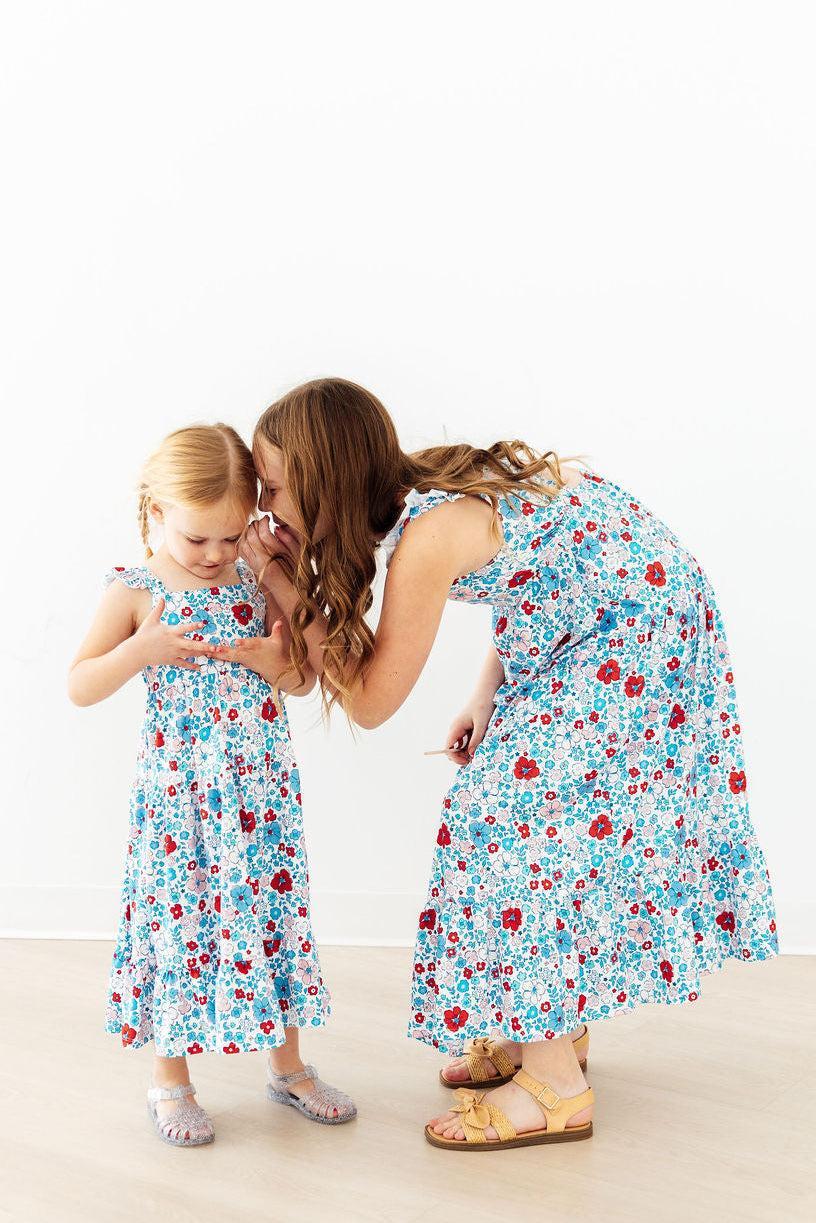 Patriotic Petals Ruffle Maxi Dress by Mila & Rose ®