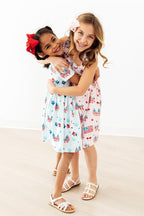 Fancy Flags Ruffle Cross Back Dress by Mila & Rose ®