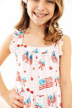 Fancy Flags Ruffle Cross Back Dress by Mila & Rose ®