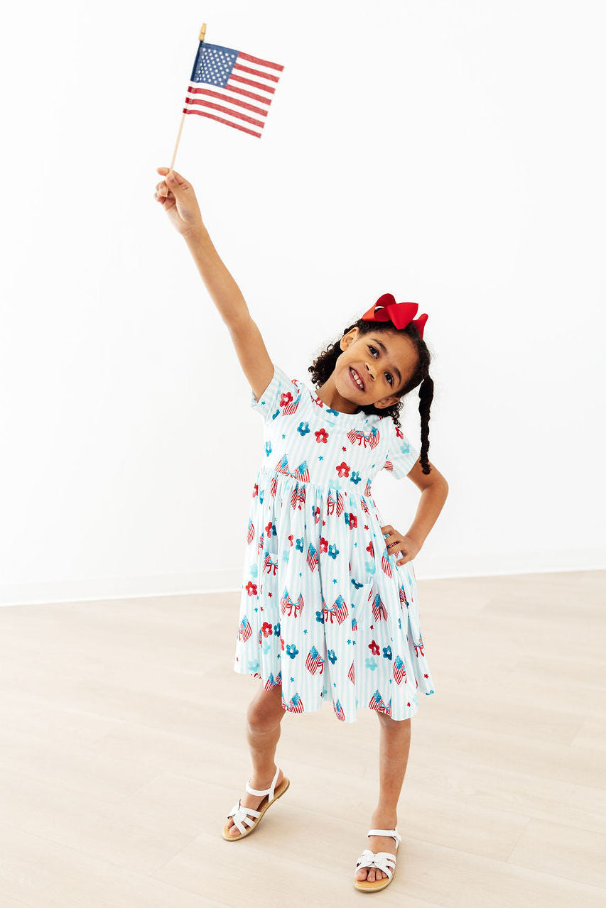 Home of the Brave S/S Pocket Twirl Dress by Mila & Rose ®