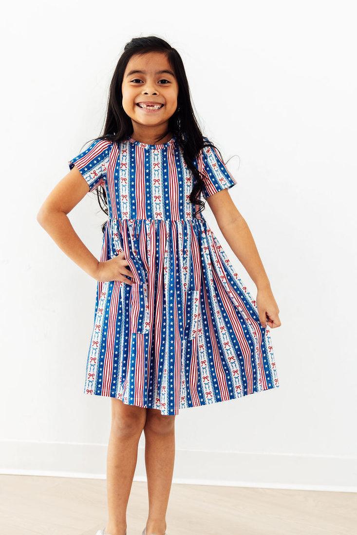 All-American Girl S/S Pocket Twirl Dress by Mila & Rose ®