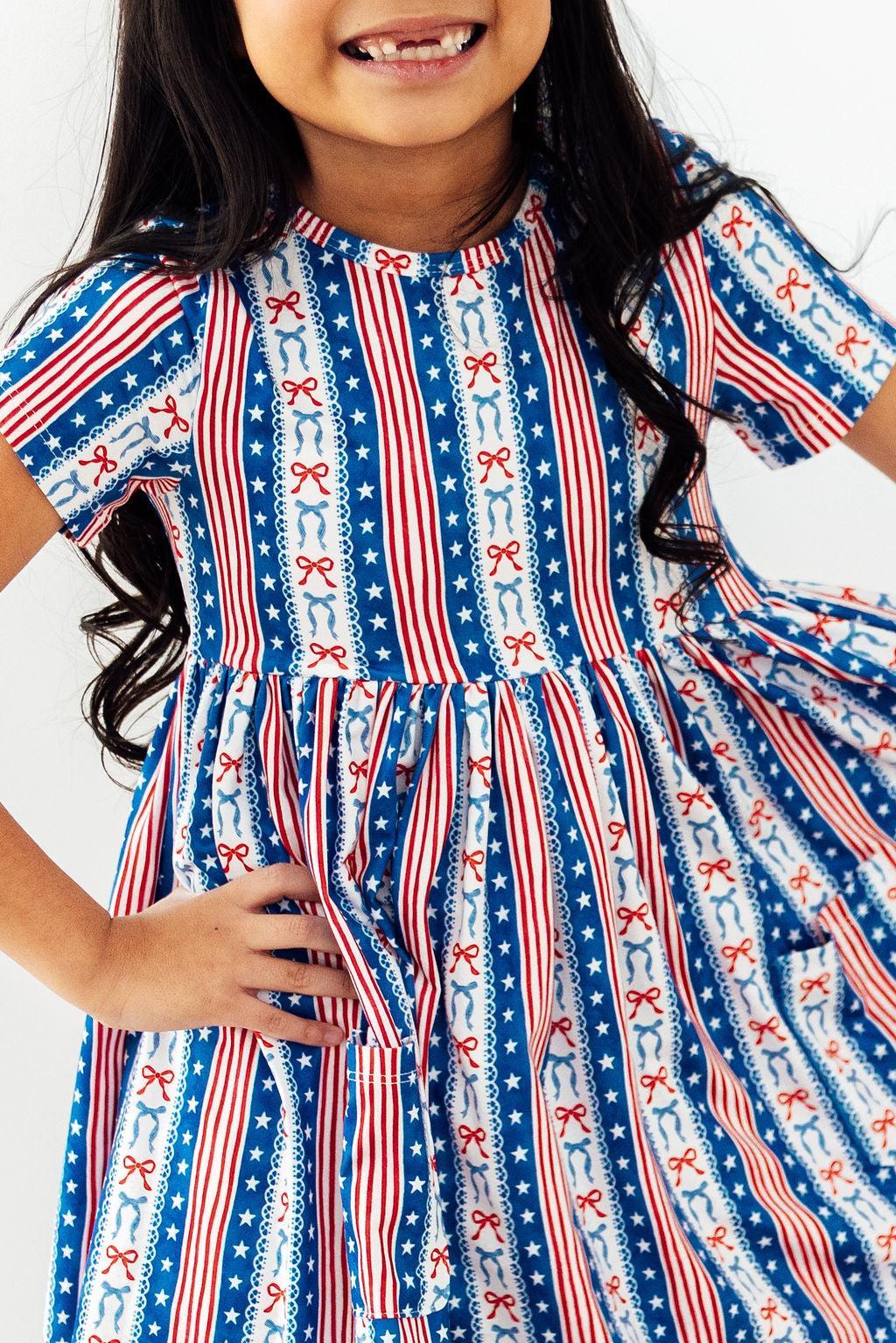 All-American Girl S/S Pocket Twirl Dress by Mila & Rose ®