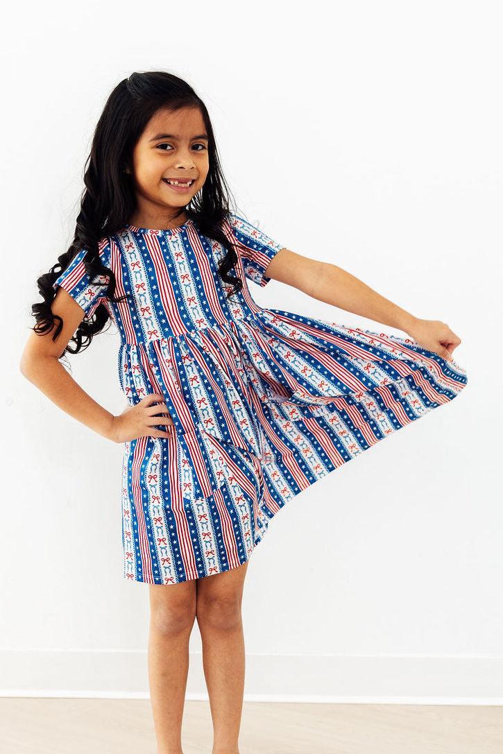 All-American Girl S/S Pocket Twirl Dress by Mila & Rose ®