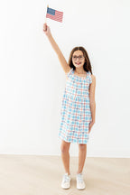 Patriotic Picnic Ruffle Cross Back Dress by Mila & Rose ®
