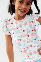 Red, White, & Sweet S/S Ruffle Tee by Mila & Rose ®