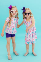 Under the Sea Ruffle Cross Back Dress by Mila & Rose ®