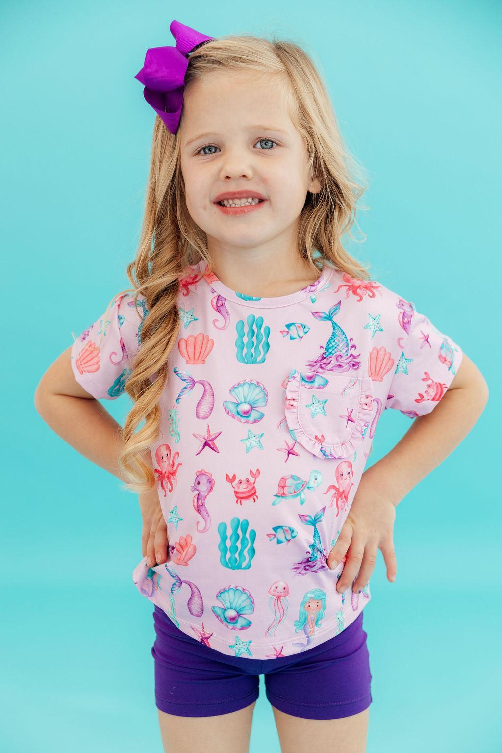 Under the Sea Ruffle Pocket Tee by Mila & Rose ®