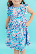 Seaside Shells Flutter Sleeve Twirl Dress by Mila & Rose ®