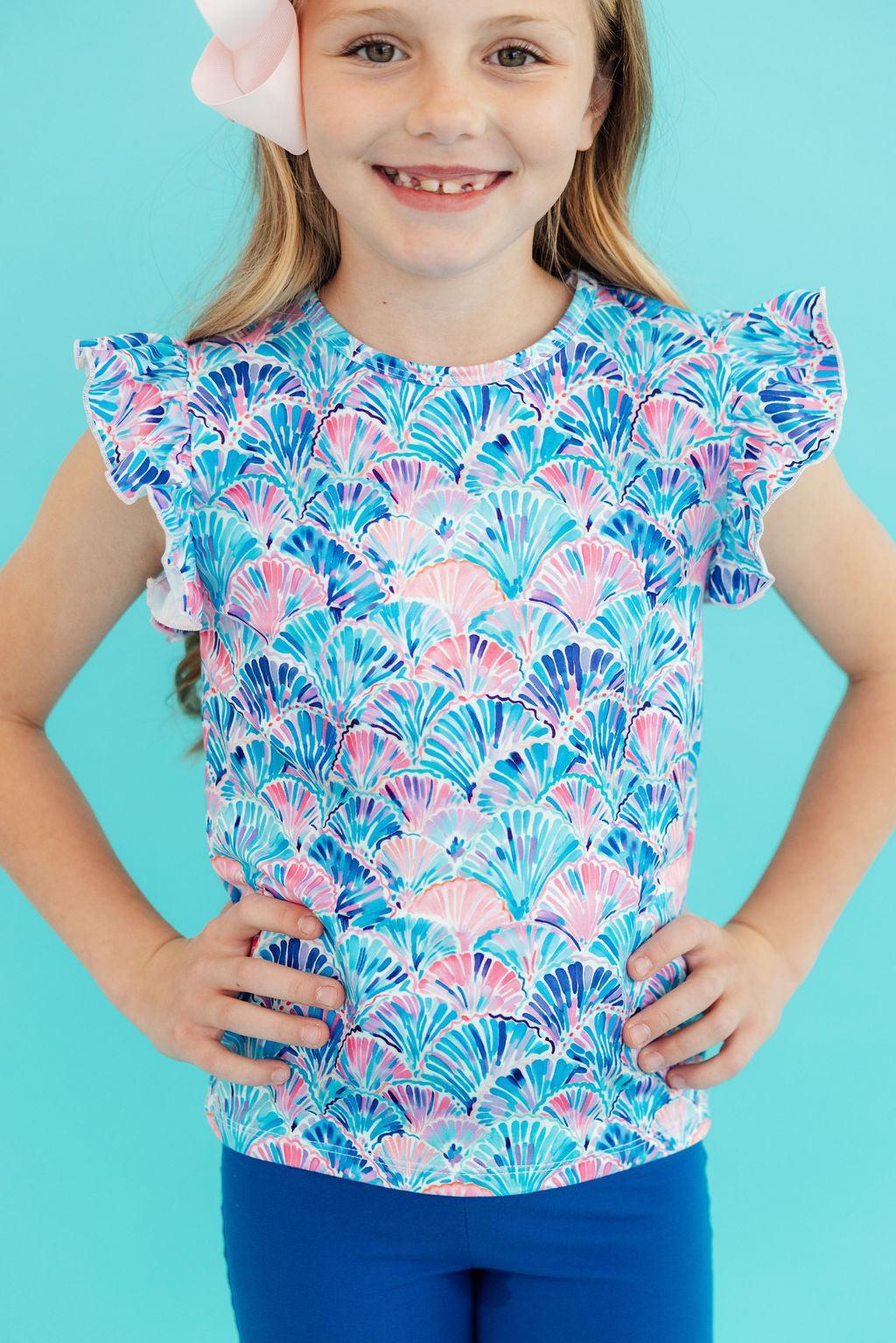 Seaside Shells S/S Ruffle Tee by Mila & Rose ®