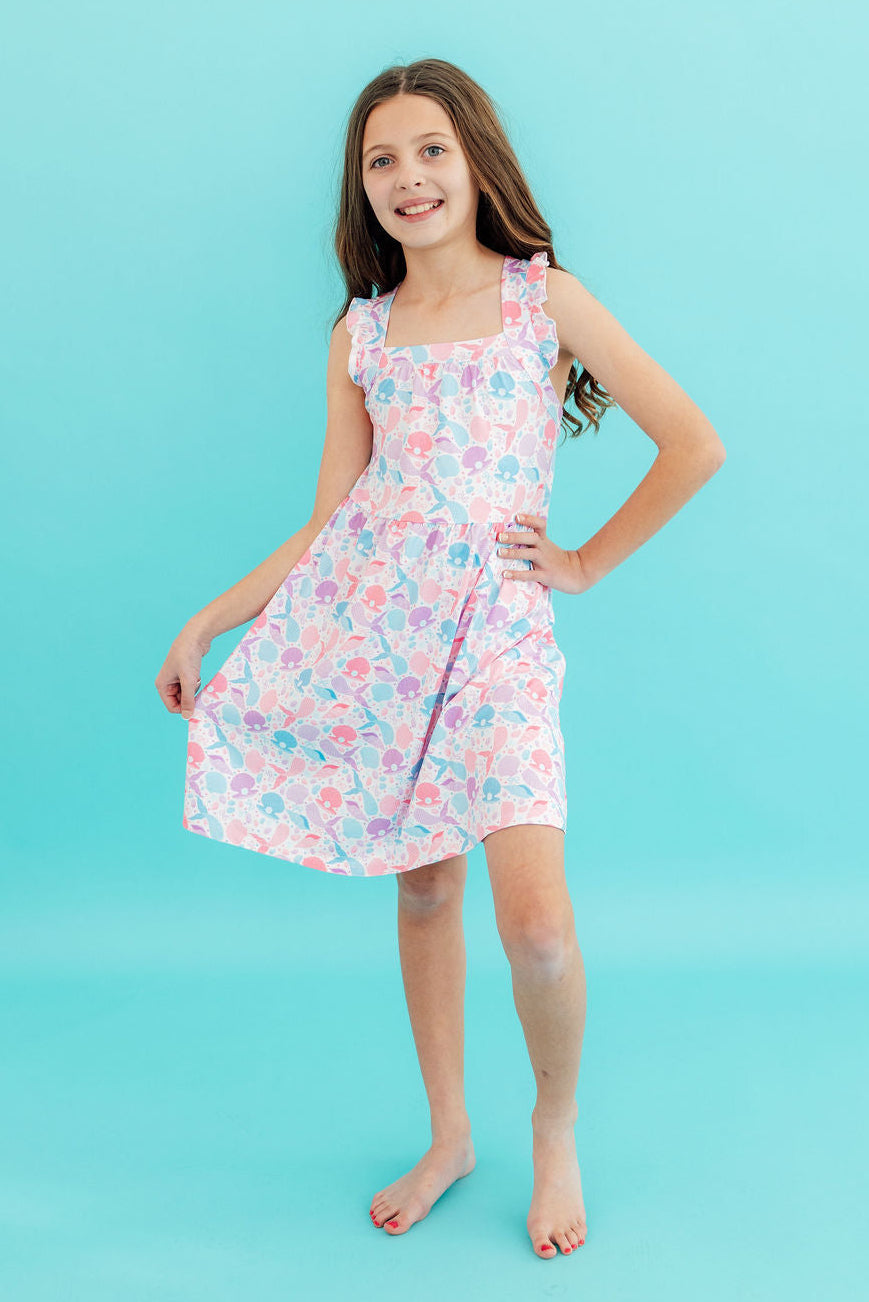 Mermaid Tails Ruffle Cross Back Dress by Mila & Rose ®