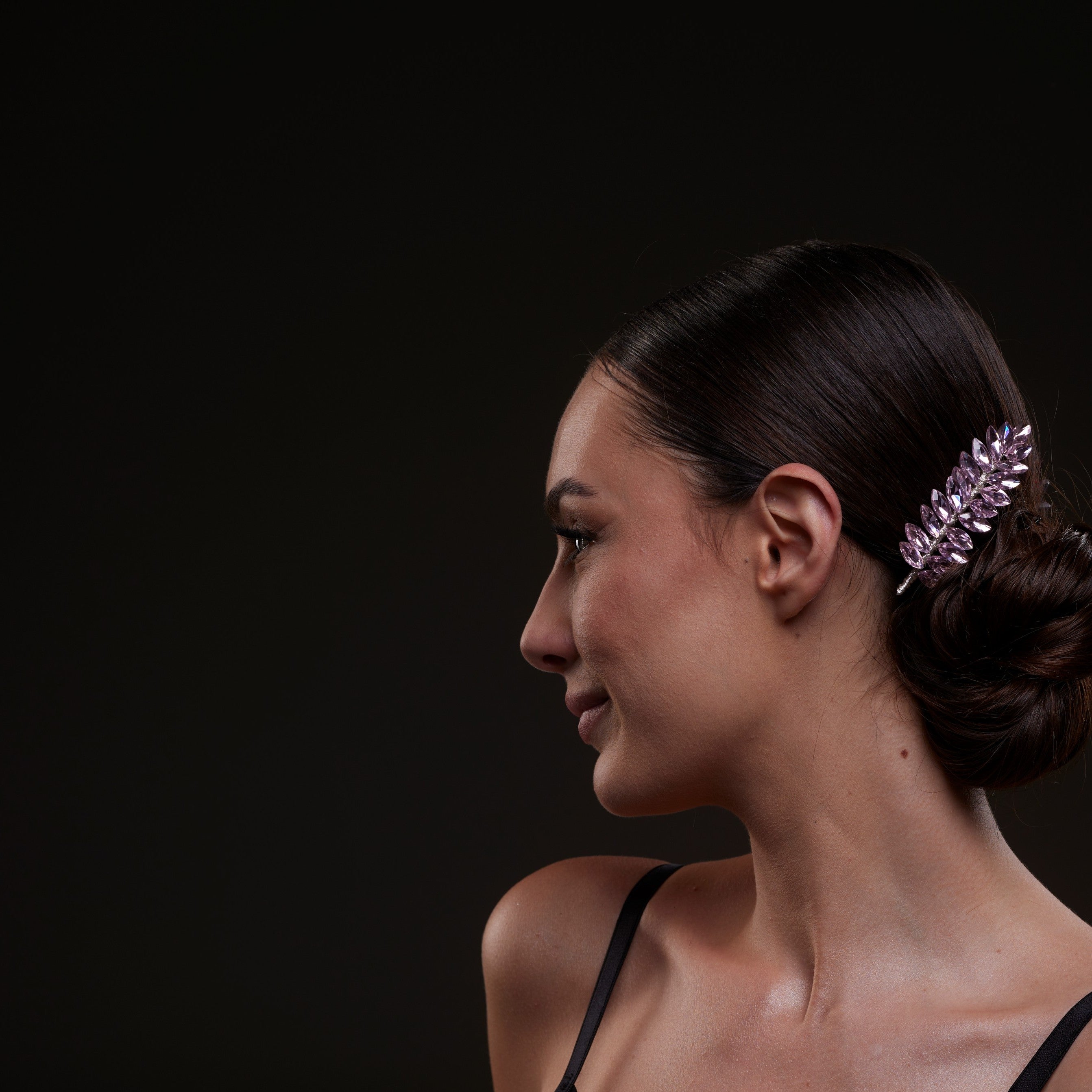 Elegant Pink Crystal Leaf Hair Comb Set by Bridal Port