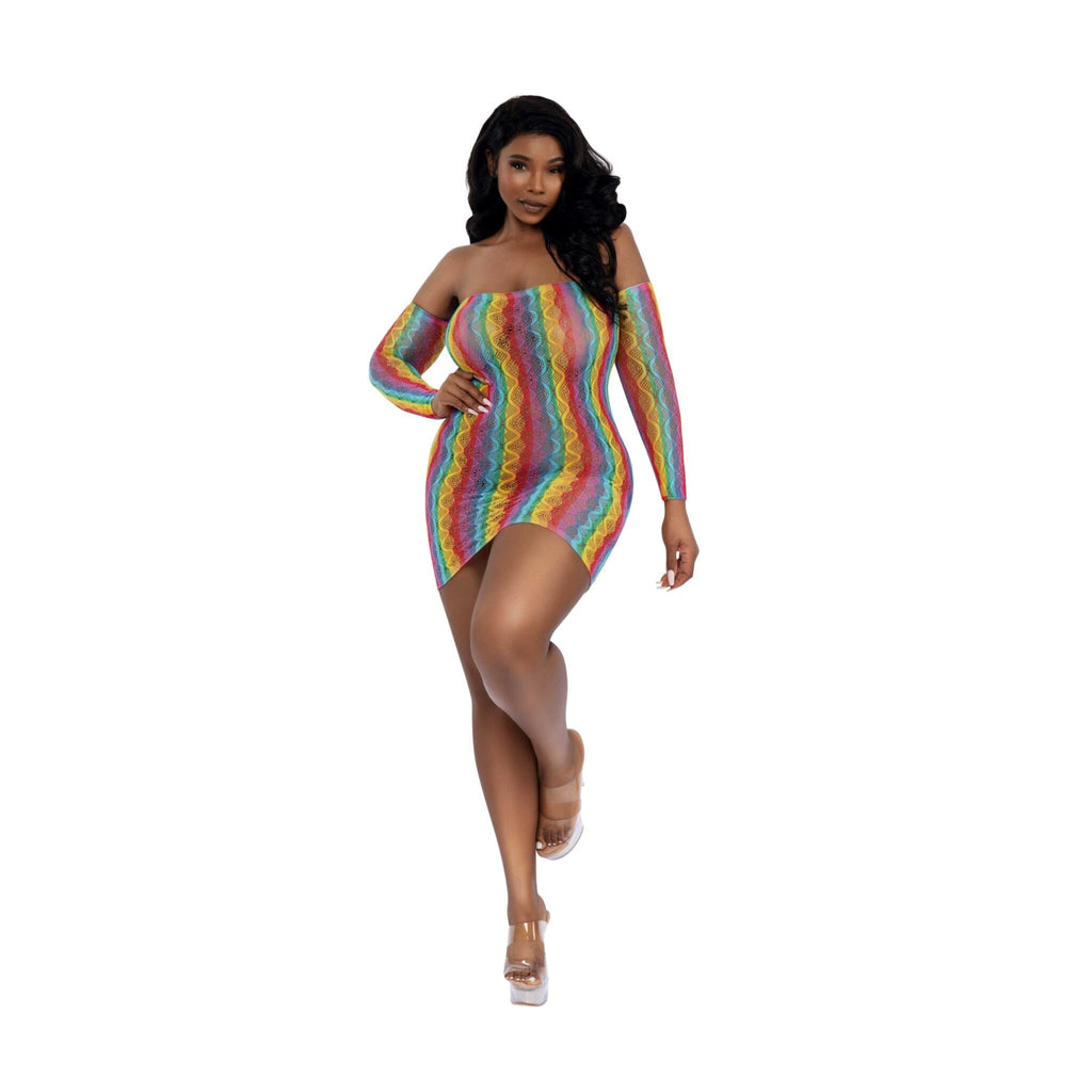 Plus Rainbow Mini with Arm Warmers by Dreamgirl