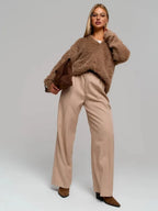 Cozy Priya Loose V-neck Sweater - Fall Essential by Celidior