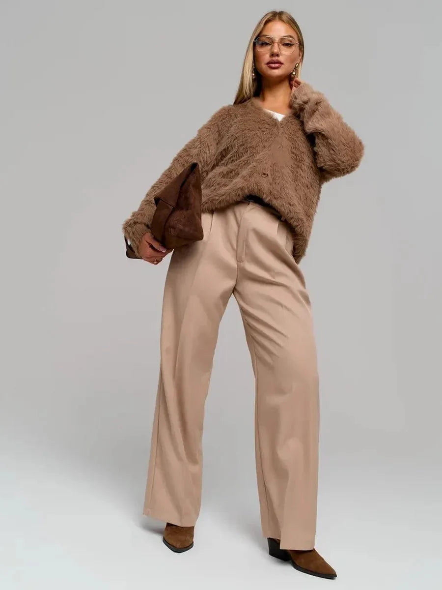 Cozy Priya Loose V-neck Sweater - Fall Essential by Celidior