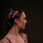 Rose Gold Crystal Leaf Hair Comb Set by Bridal Port