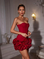 Ruby Strap Tube Top Short Skirt by Celidior