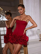 Ruby Strap Tube Top Short Skirt by Celidior
