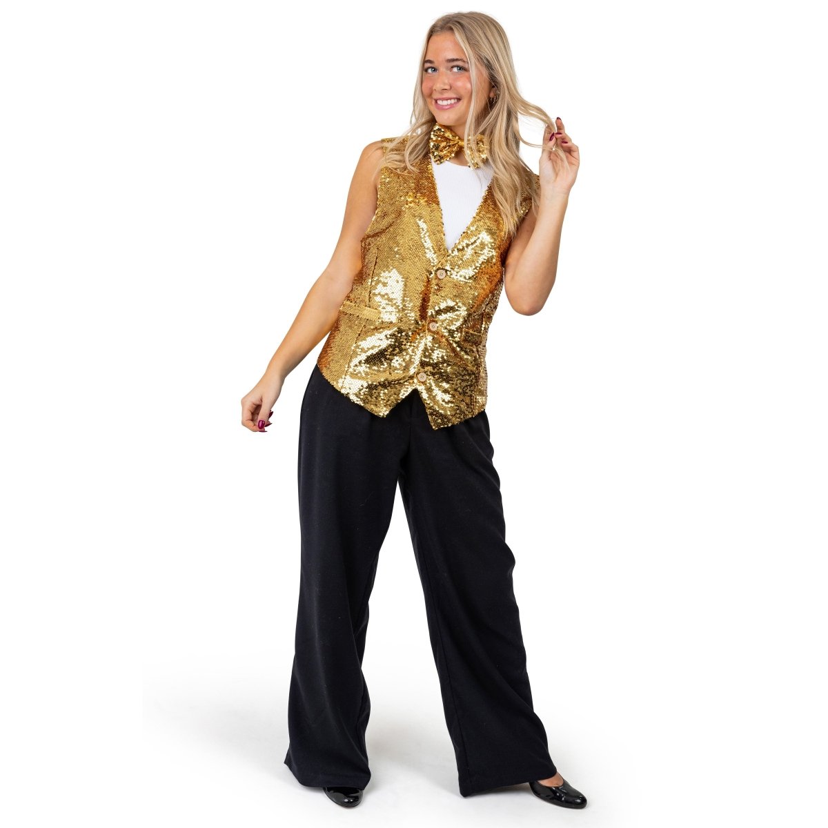 Sequin Vest with Bowtie - Adults by Dress Up America