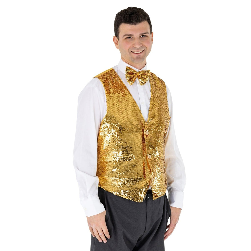 Sequin Vest with Bowtie - Adults by Dress Up America