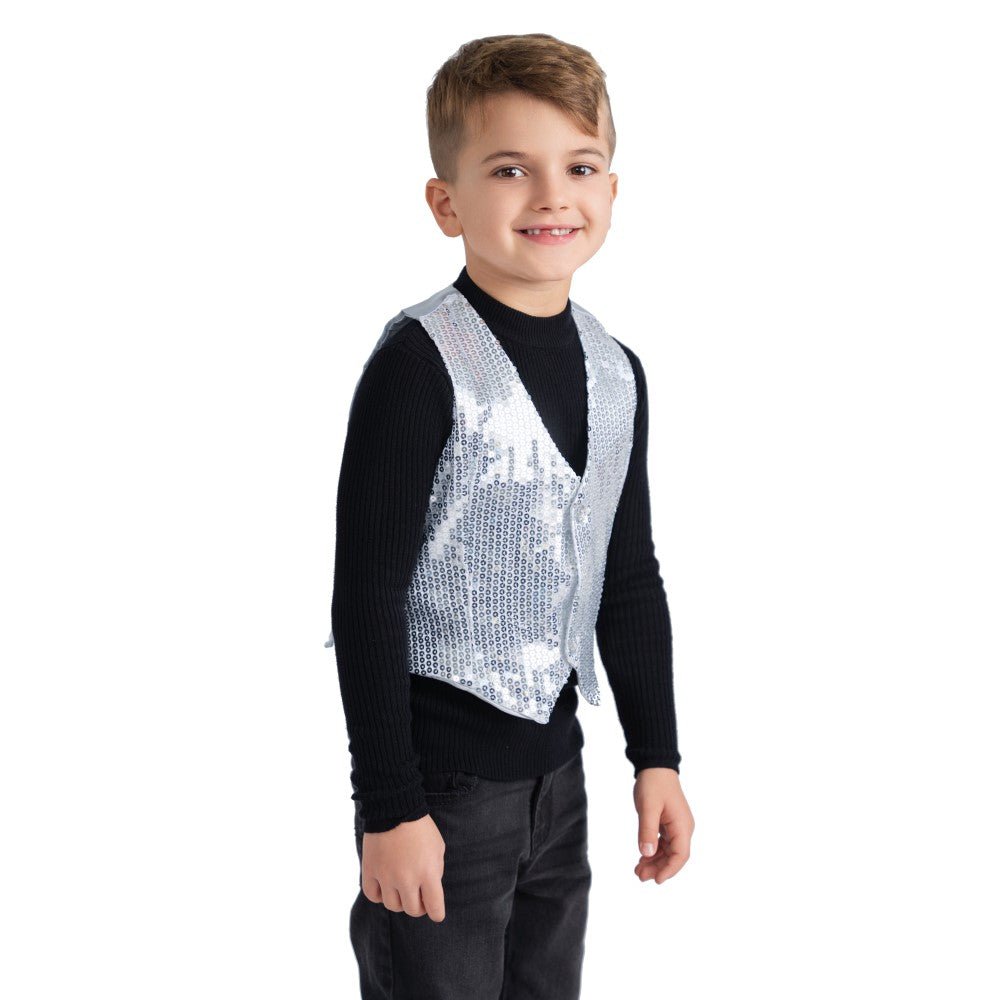 Silver Sequin Vest - Kids by Dress Up America
