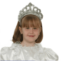 Silver Tiara with Veil by Dress Up America