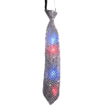 Silver Tie with LED Flashing Lights by Dress Up America