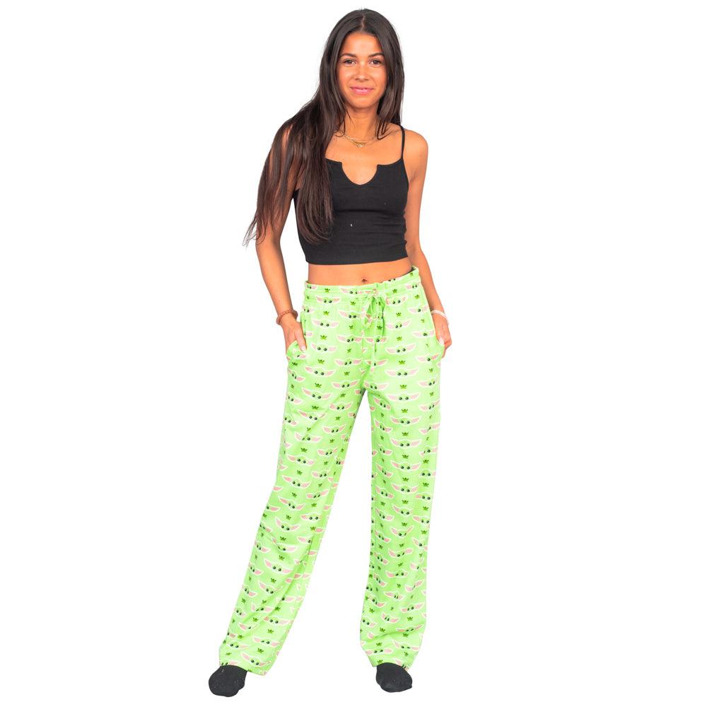 Star Wars Baby Yoda and Frogs Pajamas Green Lounge Pants by TVStoreOnline
