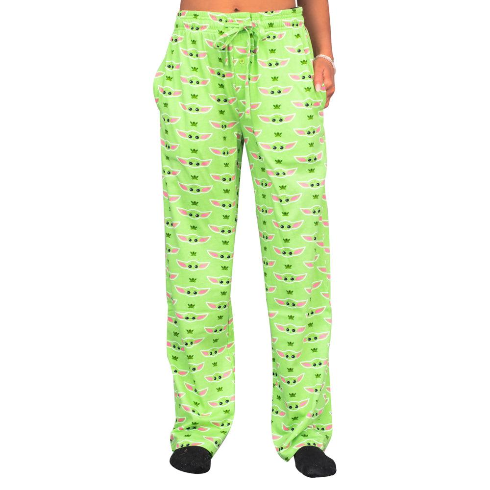 Star Wars Baby Yoda and Frogs Pajamas Green Lounge Pants by TVStoreOnline