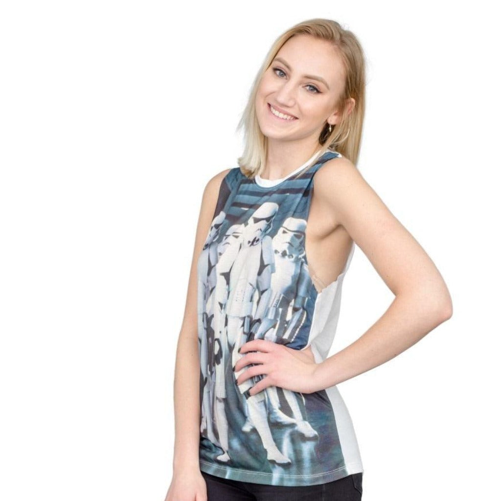 Star Wars Stormtrooper Troop Group Juniors Muscle Tank Top by TVStoreOnline