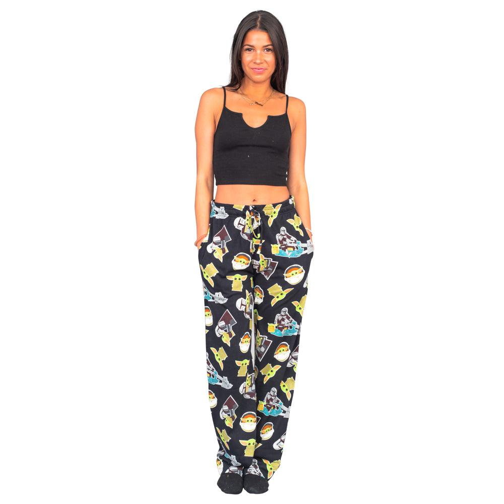 Star Wars The Mandalorian Baby Yoda Pajamas Black Lounge Pants by TVStoreOnline