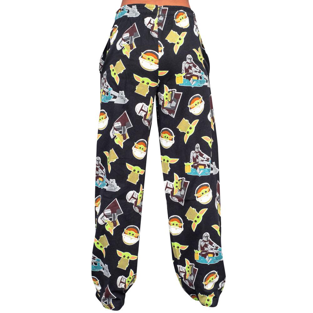 Star Wars The Mandalorian Baby Yoda Pajamas Black Lounge Pants by TVStoreOnline