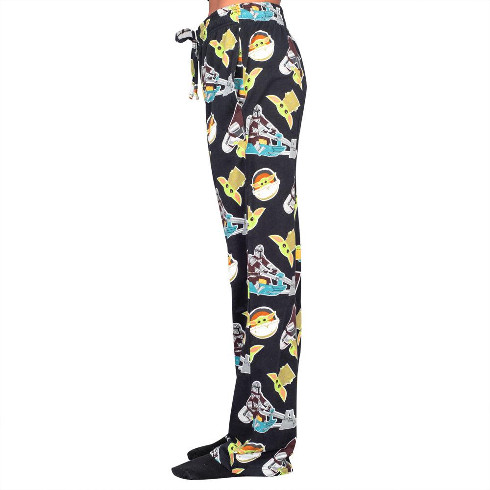 Star Wars The Mandalorian Baby Yoda Pajamas Black Lounge Pants by TVStoreOnline