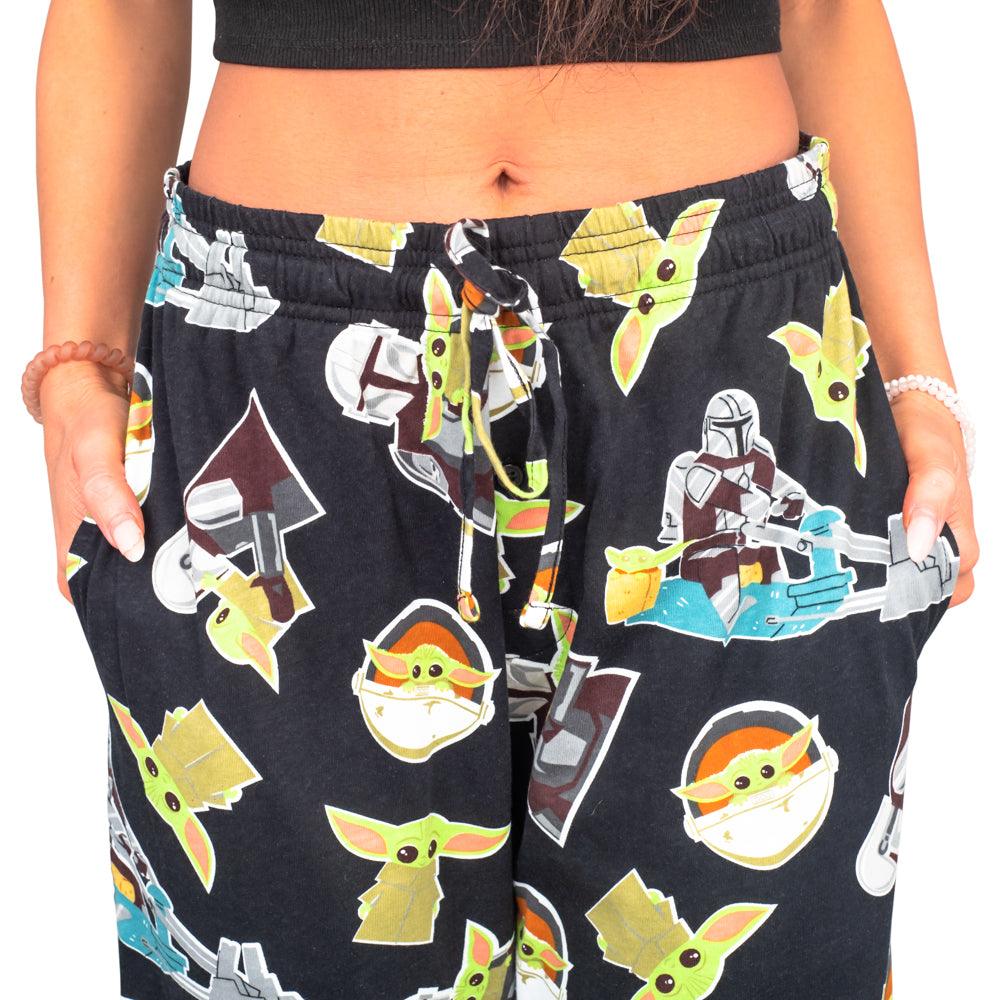 Star Wars The Mandalorian Baby Yoda Pajamas Black Lounge Pants by TVStoreOnline