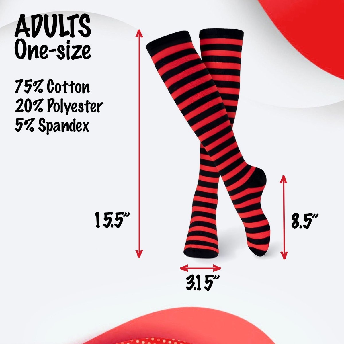 Striped Cotton Socks for Adults by Dress Up America