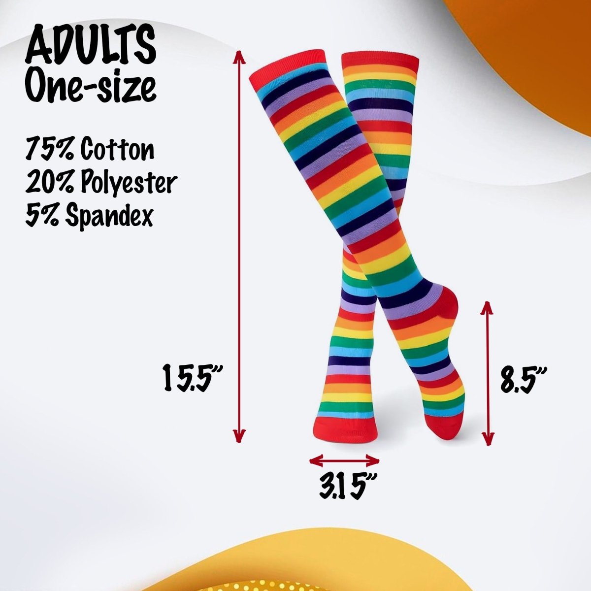 Striped Cotton Socks for Adults by Dress Up America